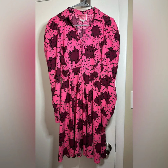 Kate Spade Bubble Dot Smocked Back A Line Shirt Dress Size 2 - Picture 4 of 12